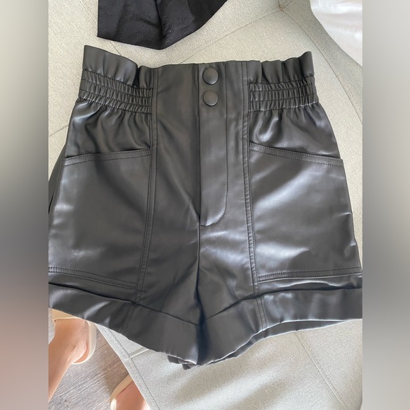 Zara Faux Leather High Rise Stretchy Shorts size XS NWT - Picture 5 of 8